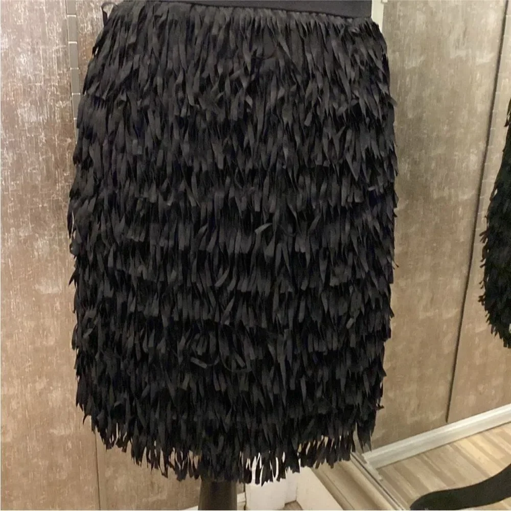 Aidan Mattox Elegant Black Fringe Dress, US6 - Picture 5 of 11